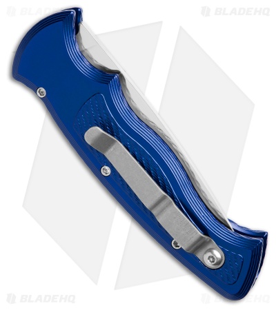 Piranha Velocity Automatic Knife Blue Aluminum (3.1" Mirror)