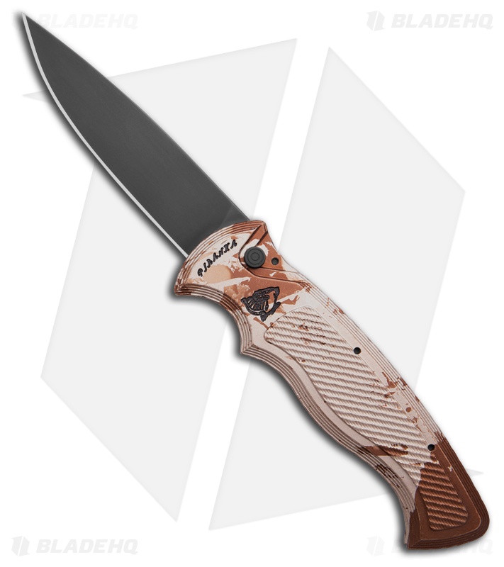 Piranha Velocity Automatic Knife Camo Aluminum (3.1" Black)