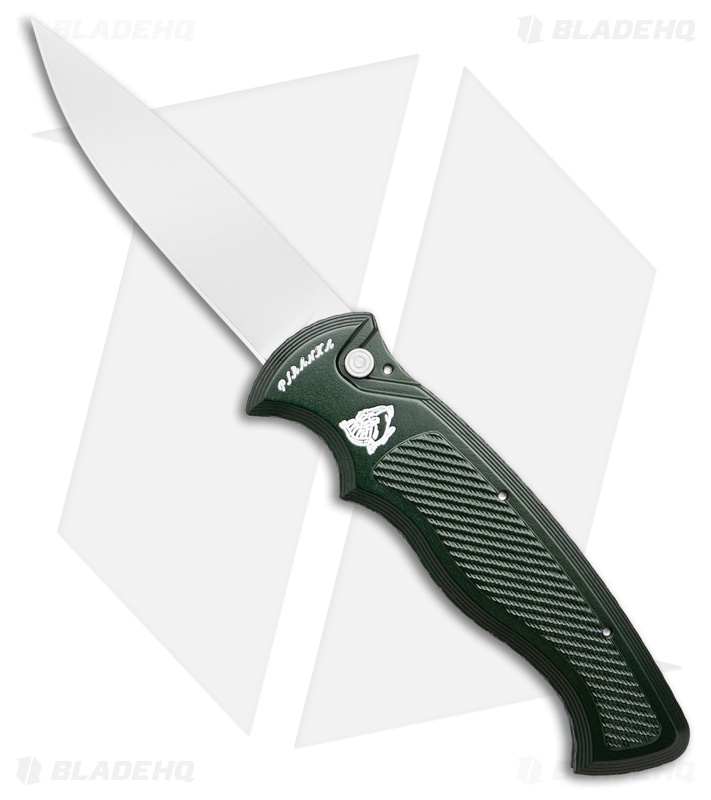 Piranha Velocity Automatic Knife Green Aluminum (3.1" Mirror)