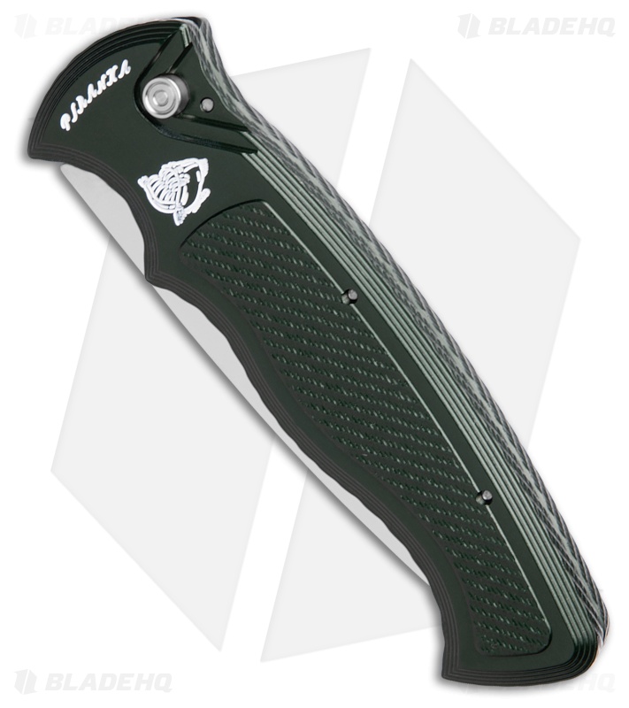 Piranha Velocity Automatic Knife Green Aluminum (3.1" Mirror)