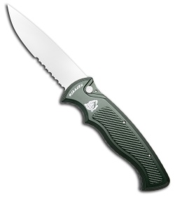 Piranha Velocity Automatic Knife Green Aluminum (3.1" Mirror Serr)