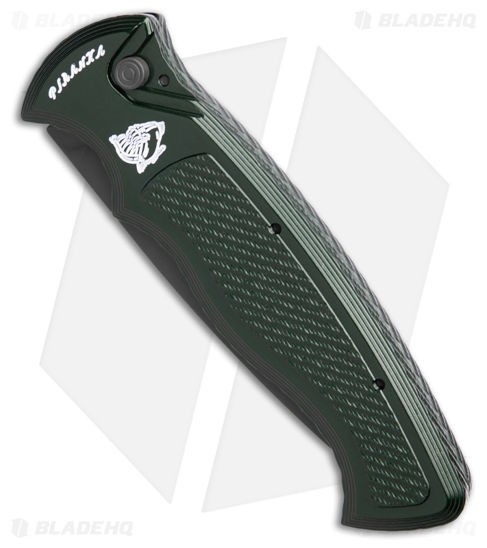 Piranha Velocity Automatic Knife Green Aluminum (3.1" Black)