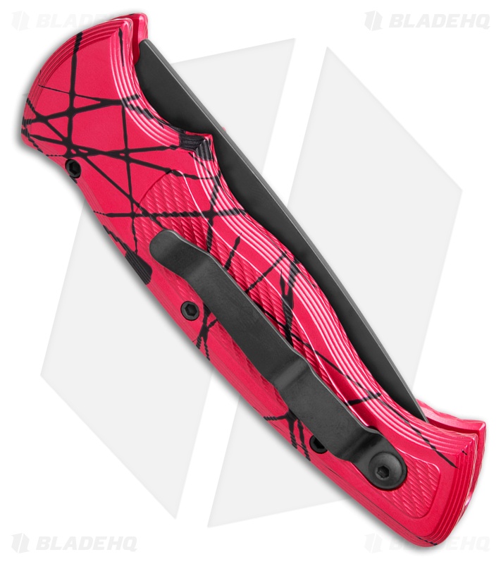 Piranha Velocity Automatic Knife Pink Aluminum (3.1" Black)