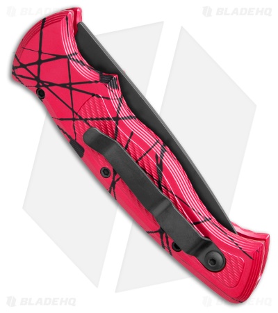 Piranha Velocity Automatic Knife Pink Aluminum (3.1" Black)