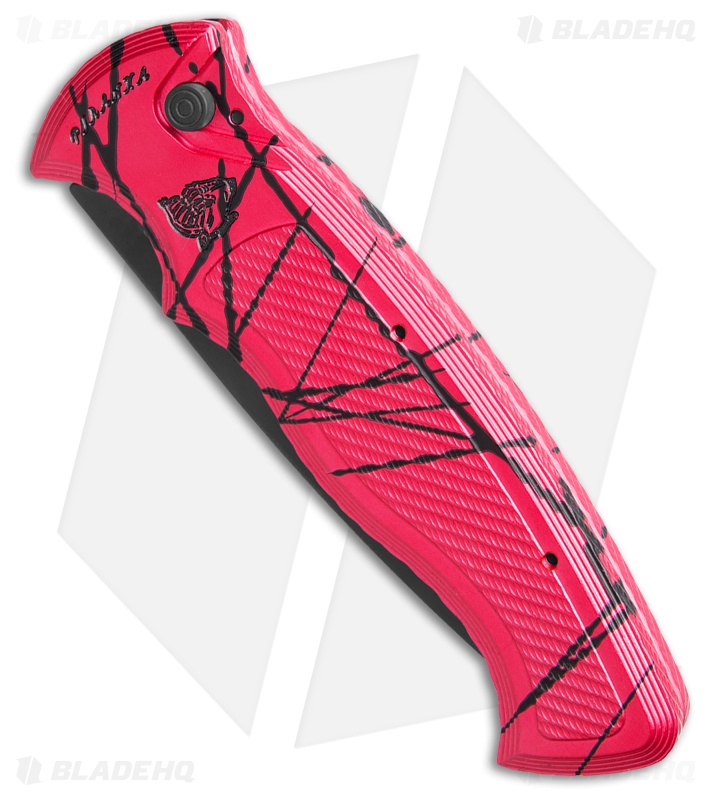 Piranha Velocity Automatic Knife Pink Aluminum (3.1" Black)