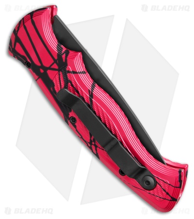 Piranha Velocity Automatic Knife Pink Aluminum (3.1" Black Serr)