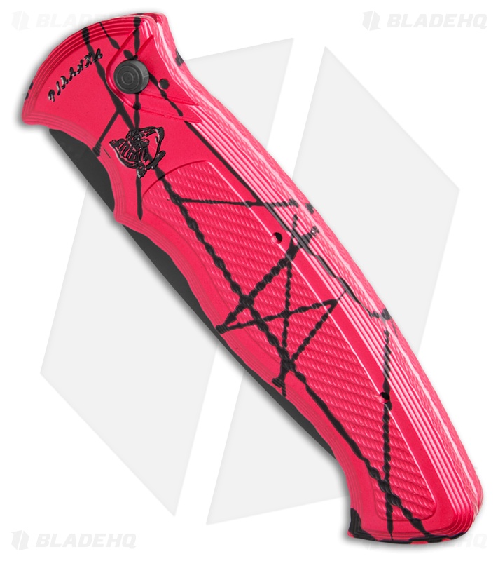 Piranha Velocity Automatic Knife Pink Aluminum (3.1" Black Serr)