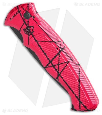 Piranha Velocity Automatic Knife Pink Aluminum (3.1" Black Serr)