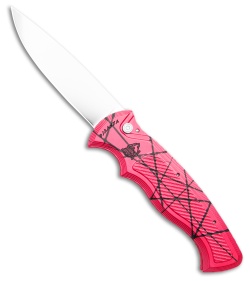 Piranha Velocity Automatic Knife Pink Aluminum (3.1" Mirror)