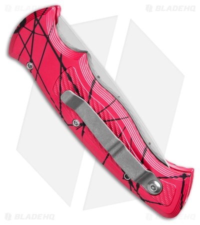 Piranha Velocity Automatic Knife Pink Aluminum (3.1" Mirror Serr)