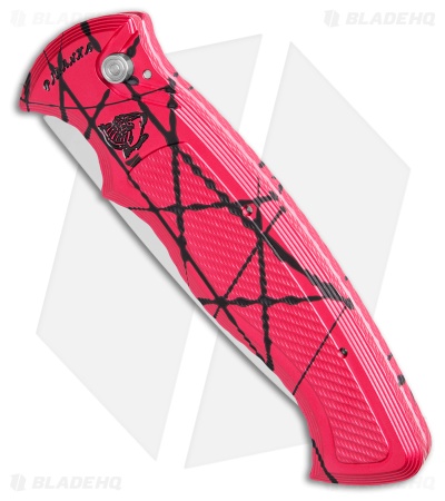 Piranha Velocity Automatic Knife Pink Aluminum (3.1" Mirror Serr)