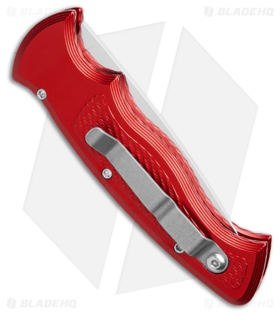 Piranha Velocity Automatic Knife Red Aluminum (3.1" Mirror Serr)