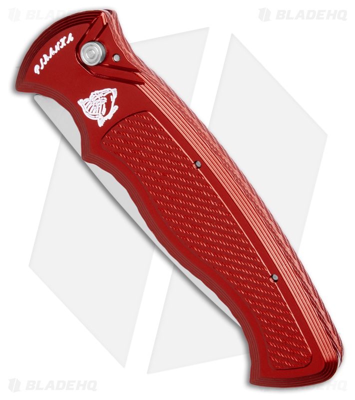 Piranha Velocity Automatic Knife Red Aluminum (3.1" Mirror Serr)
