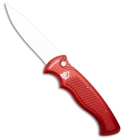 Piranha Velocity Automatic Knife Red Aluminum (3.1" Mirror)