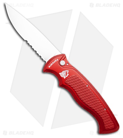 Piranha Velocity Automatic Knife Red Aluminum (3.1" Mirror Serr)