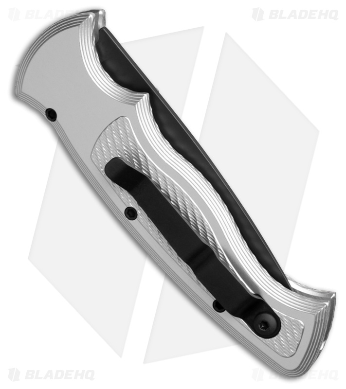 Piranha Velocity Automatic Knife Silver Aluminum (3.1" Black)