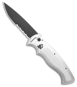 Piranha Velocity Automatic Knife Silver Aluminum (3.1" Black Serr)