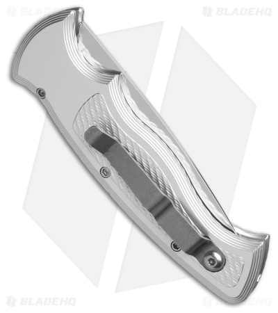 Piranha Velocity Automatic Knife Silver Aluminum (3.1" Mirror Serr)