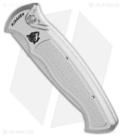 Piranha Velocity Automatic Knife Silver Aluminum (3.1" Mirror Serr)