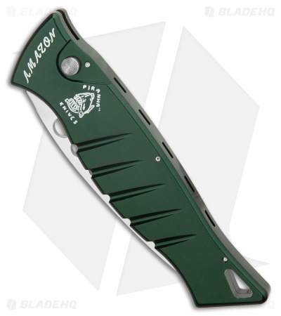 Piranha Amazon Automatic Knife Green (3.45" Mirror Serr)