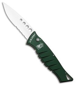Piranha Amazon Automatic Knife Green (3.45" Mirror Serr)