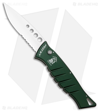 Piranha Amazon Automatic Knife Green (3.45" Mirror Serr)