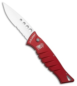 Piranha Amazon Automatic Knife Red (3.45" Mirror Serr)