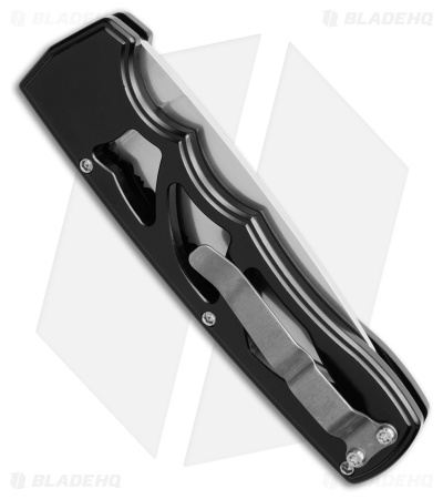 Piranha MagnaRaptor Automatic Knife Black Aluminum (3.4" Satin Serr)