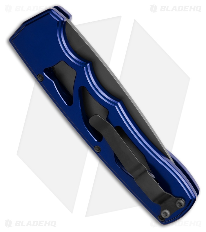 Piranha MagnaRaptor Automatic Knife Blue Aluminum (3.4" Black)