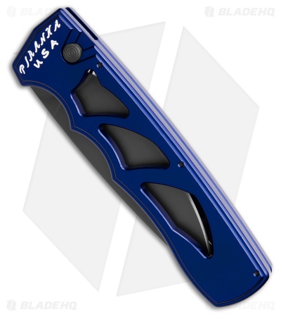 Piranha MagnaRaptor Automatic Knife Blue Aluminum (3.4" Black)