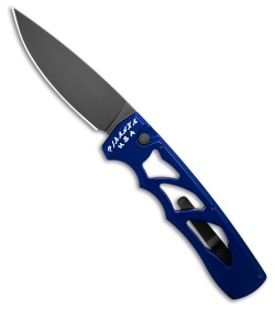 Piranha MagnaRaptor Automatic Knife Blue Aluminum (3.4" Black)
