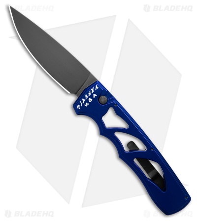 Piranha MagnaRaptor Automatic Knife Blue Aluminum (3.4" Black)