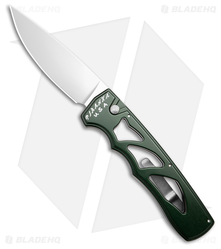 Piranha MagnaRaptor Automatic Knife Green Aluminum (3.4" Satin)