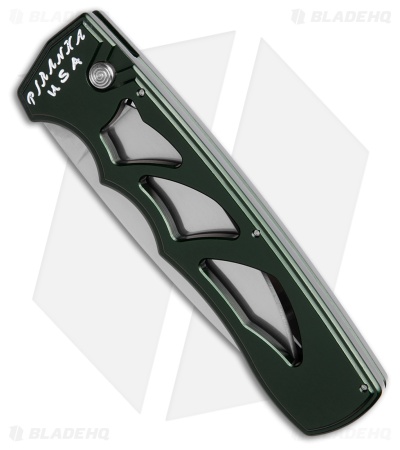 Piranha MagnaRaptor Automatic Knife Green Aluminum (3.4" Satin)