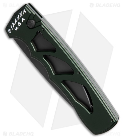 Piranha MagnaRaptor Automatic Knife Green Aluminum (3.4" Black)