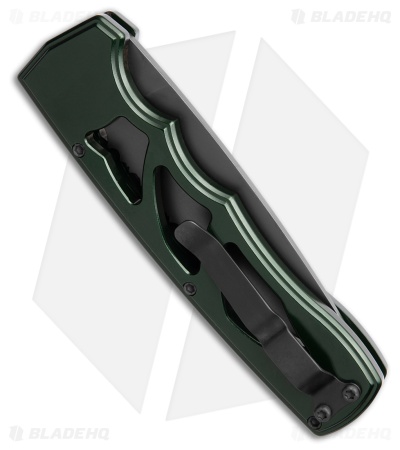Piranha MagnaRaptor Automatic Knife Green Aluminum (3.4" Black Serrated)