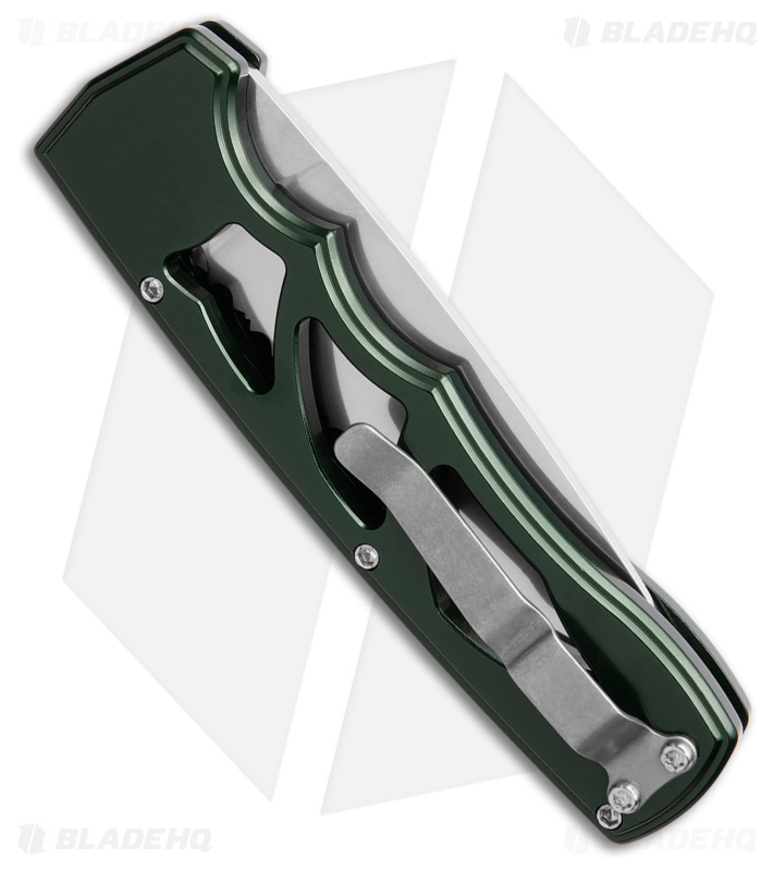 Piranha MagnaRaptor Automatic Knife Green Aluminum (3.4" Satin Serr)