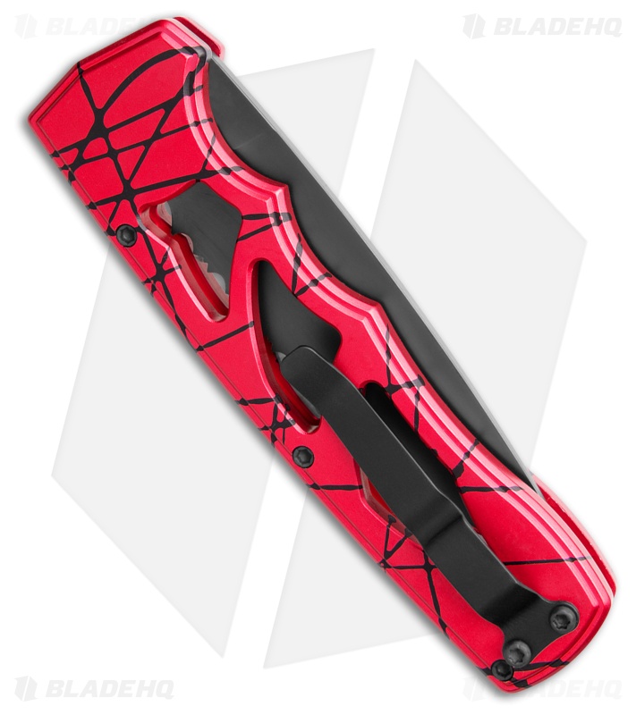 Piranha MagnaRaptor Automatic Knife Pink Aluminum (3.4" Black Serrated)