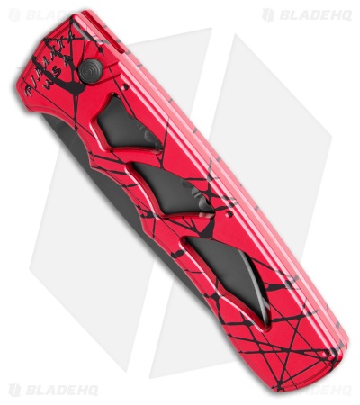 Piranha MagnaRaptor Automatic Knife Pink Aluminum (3.4" Black Serrated)