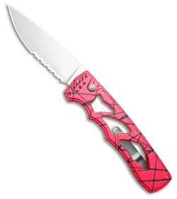 Piranha MagnaRaptor Automatic Knife Pink Aluminum (3.4" Satin Serr)