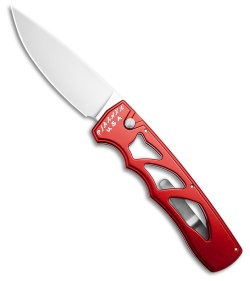 Piranha MagnaRaptor Automatic Knife Red Aluminum (3.4" Satin)