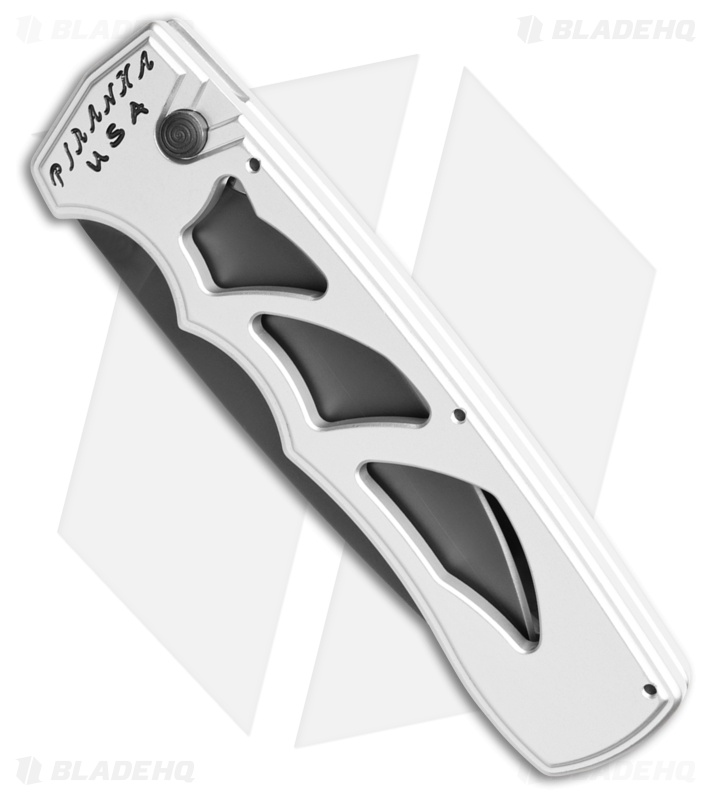 Piranha MagnaRaptor Automatic Knife Silver Aluminum (3.4" Black)