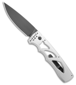 Piranha MagnaRaptor Automatic Knife Silver Aluminum (3.4" Black)