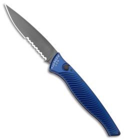 Piranha DNA Automatic Knife Blue Marble Tactical (3.25" Black Serr)