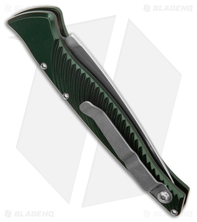 Piranha DNA Automatic Knife Green Marble (3.25" Mirror Serr)