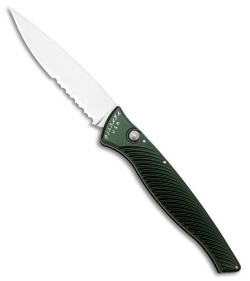 Piranha DNA Automatic Knife Green Marble (3.25" Mirror Serr)