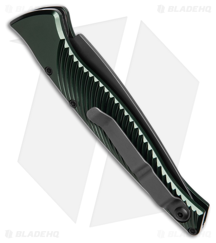 Piranha DNA Automatic Knife Green Marble Tactical (3.25" Black Serr)