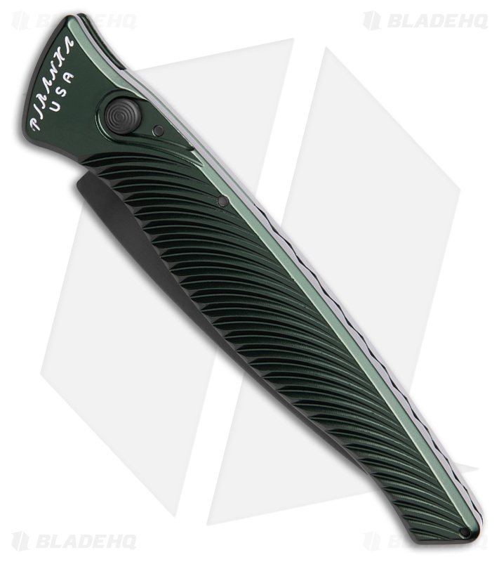 Piranha DNA Automatic Knife Green Marble Tactical (3.25" Black Serr)