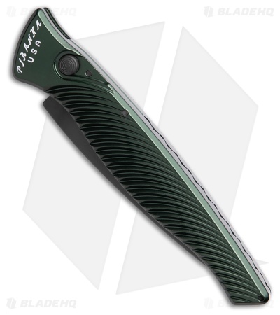 Piranha DNA Automatic Knife Green Marble Tactical (3.25" Black Serr)