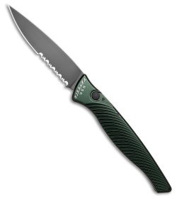 Piranha DNA Automatic Knife Green Marble Tactical (3.25" Black Serr)